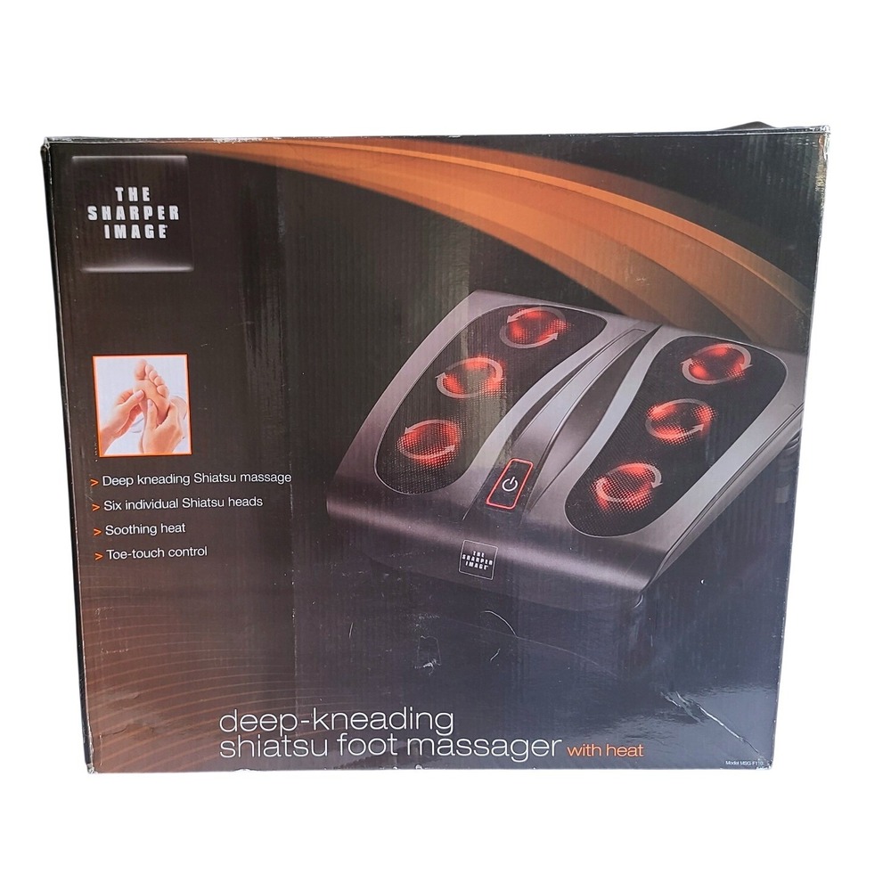 Sharper Image Deep-Kneading Shiatsu Foot Massager with Heat Black VIDEO